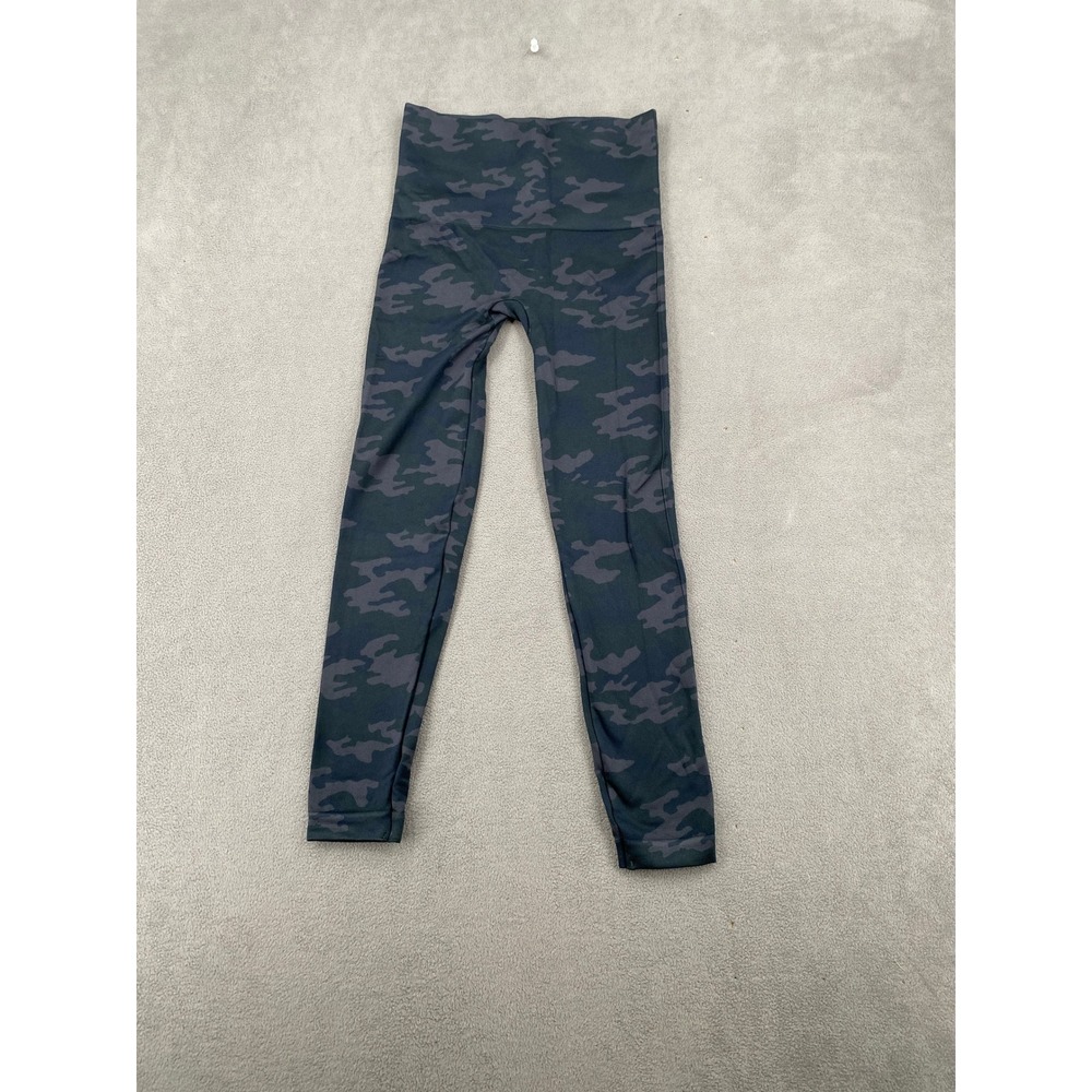Spanx Look at Me Now Seamless Leggings Camo Black Grey Medium High Waist 2035